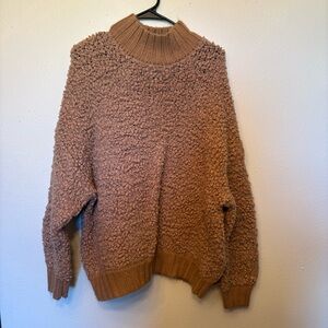 Express Cozy Light Brown Textured Sweater Size Large